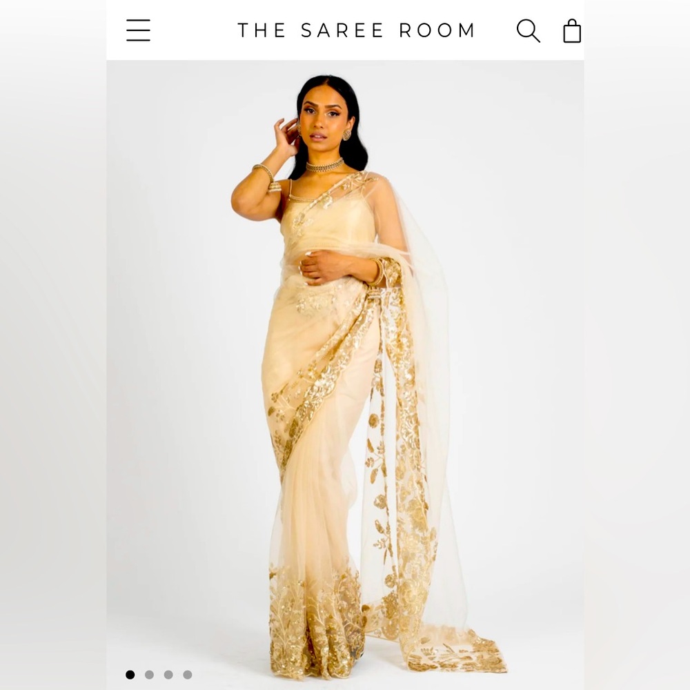 Easy Drape Champagne Saree/ Sari